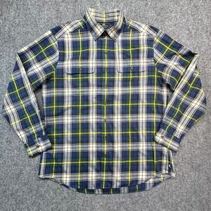 Vineyard Vines Performance‎ Crosby Shirt Mens L Blue Green Plaid Slim Fit